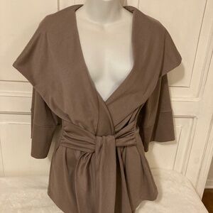 Wrap jacket with shawl collar